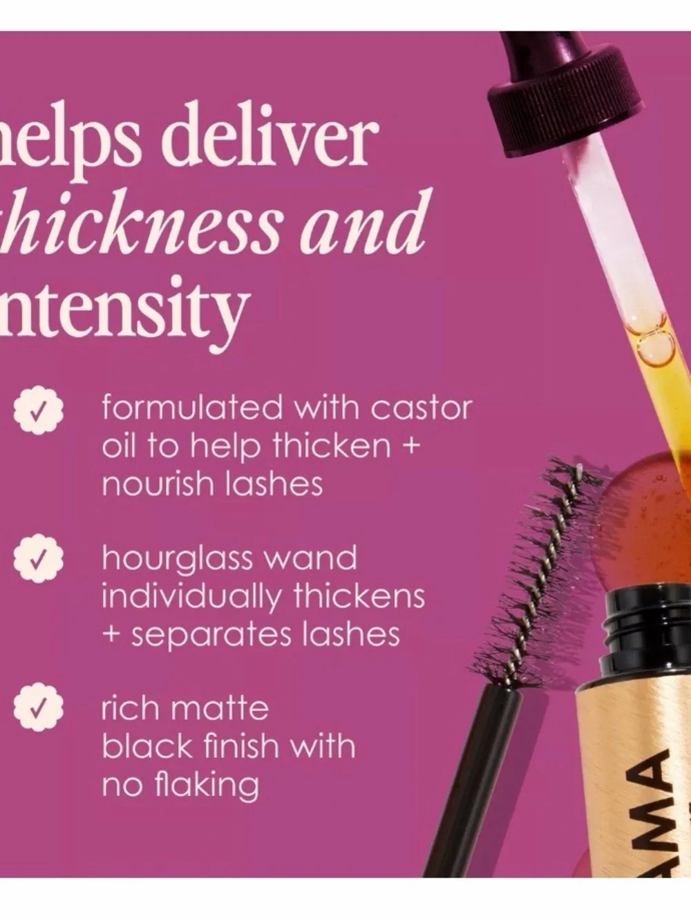 GrandeDRAMA Black Intense Thickening Mascara with Castor Oil